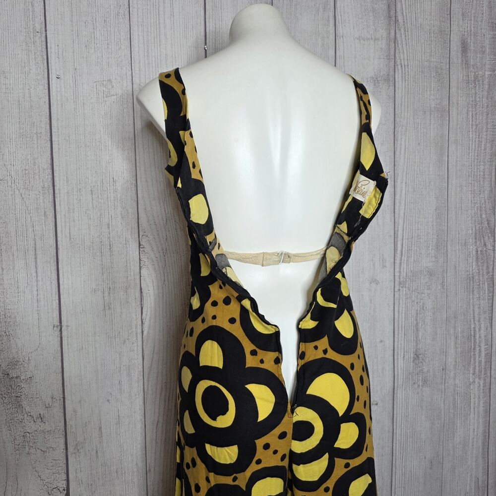 Vintage 60s Miss Elaine Mod Floral Wide Leg Jumpsuit ILGWU USA, sz Small - Picture 5 of 8